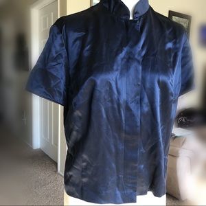 ✨Banana Republic silk mandarin collar top sz 14